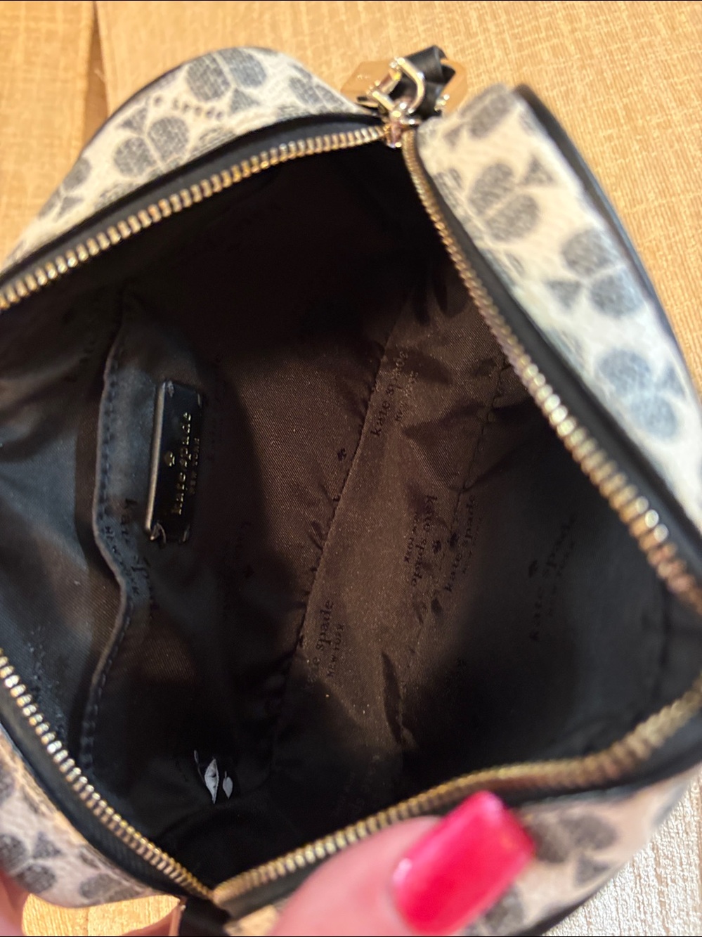 kate spade Black and Cream Floral Crossbody Bag - Picture 9 of 11
